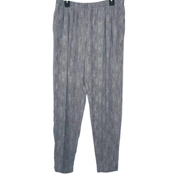 EILEEN FISHER Women’s Silk Gray and Black Chain print pull on pant - Picture 1 of 4